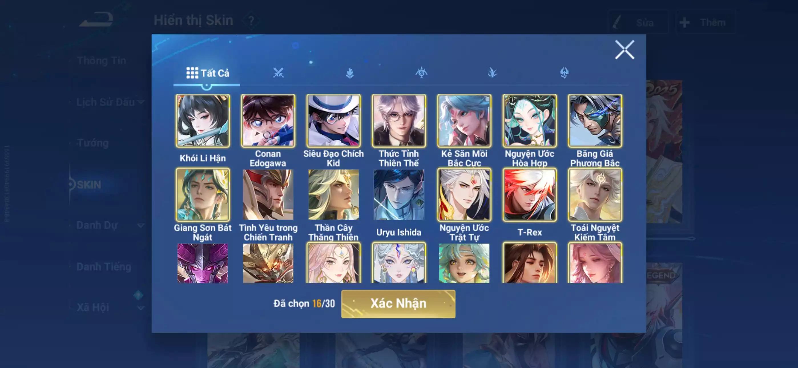 Ảnh Acc global login infinite giao mail 1 đá 2 vô song, 2 trân phẩm conan kid 9 skin truyền thuyết hữu hạn